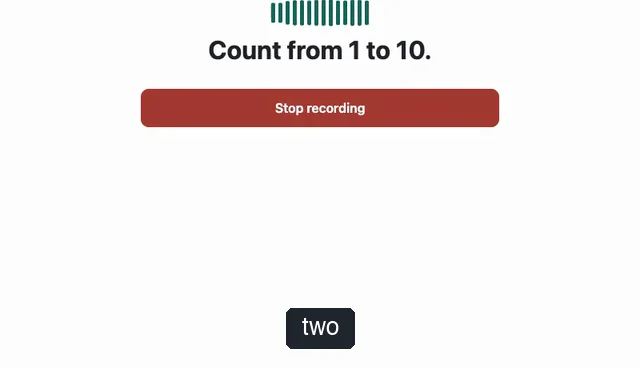 Count from 1 to 10: Let them try. Recorded example.